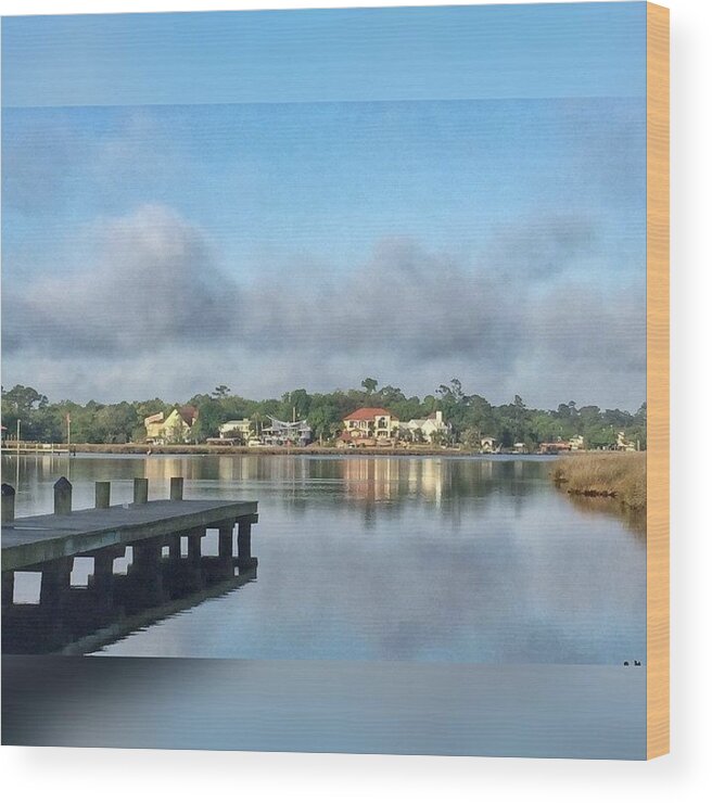 Reflection Wood Print featuring the photograph Morning Along The Bayou #enlight by Joan McCool