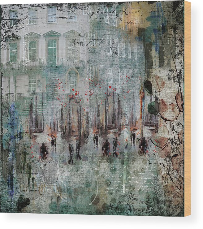London Wood Print featuring the mixed media Morning Dance by Nicky Jameson