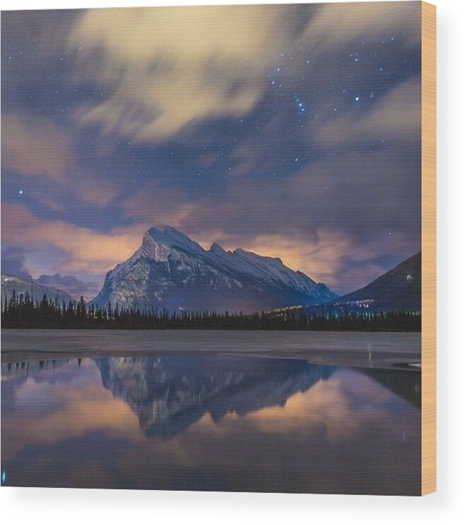Mount Rundle Wood Print featuring the photograph Mount Rundle Canada by Andy Bucaille