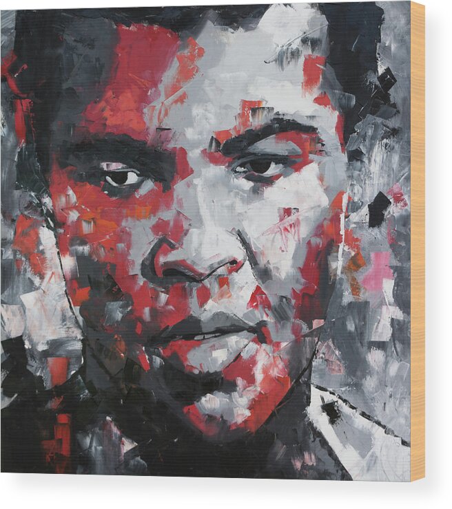 Muhammad Ali Wood Print featuring the painting Muhammad Ali II by Richard Day