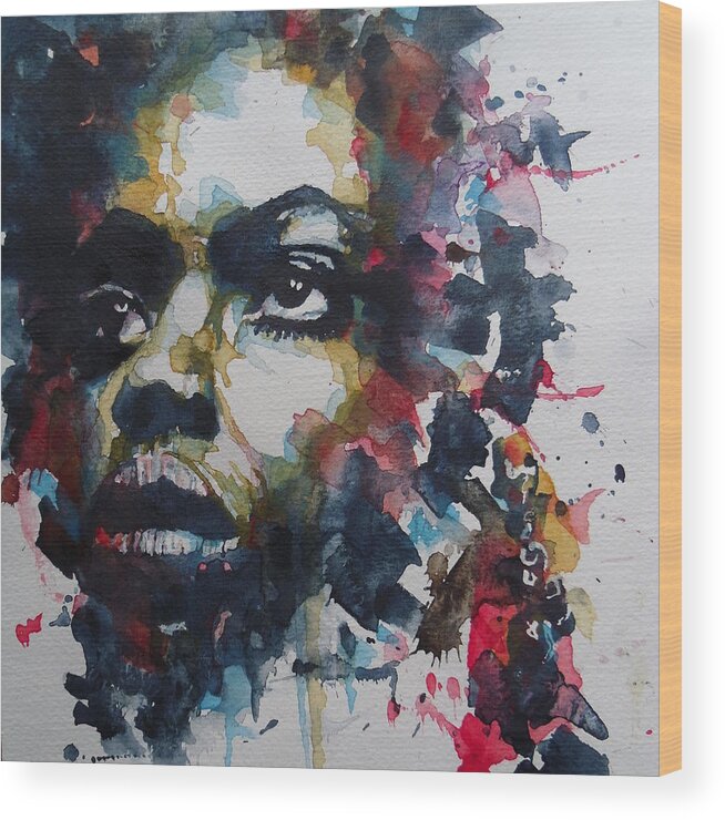Nina Simone Wood Print featuring the painting My Baby Just Cares For Me by Paul Lovering