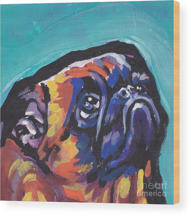 Brussels Griffon Wood Print featuring the painting My eyes Adore you by Lea S