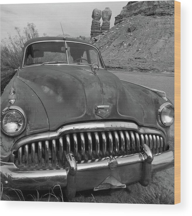 Navajo Twins Wood Print featuring the photograph Navajo Twins and Buick Eight by JustJeffAz Photography