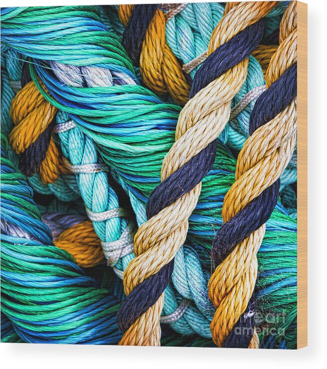 Fishing Gear Wood Print featuring the photograph Nets And Knots Number Five by Elena Nosyreva