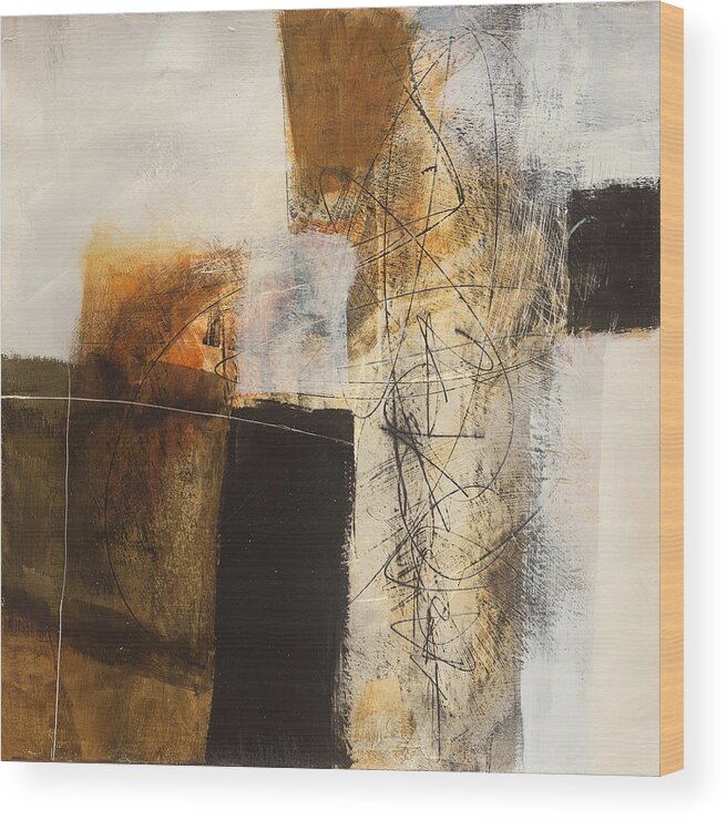 Jane Davies Wood Print featuring the painting Neutral 10 by Jane Davies