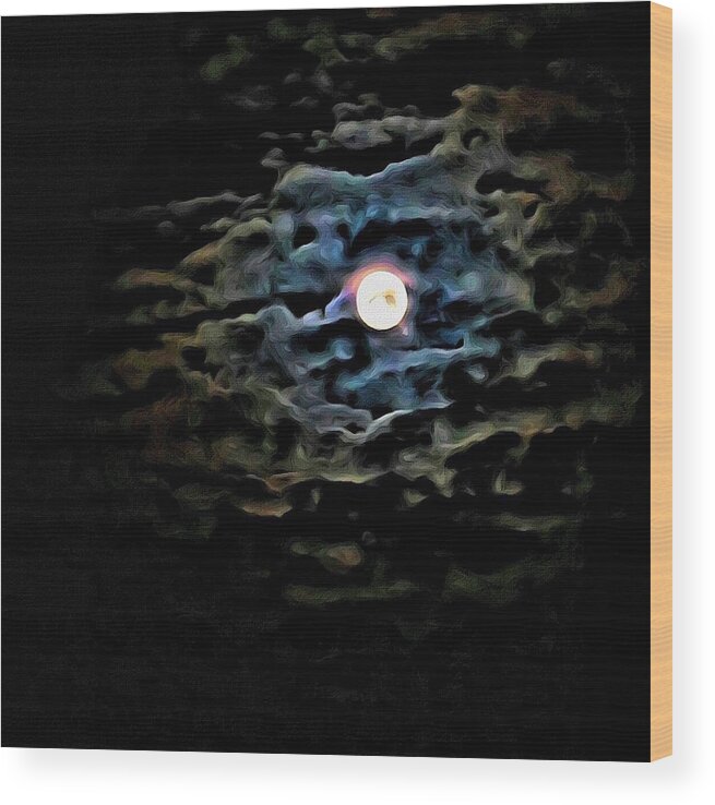 Moon Wood Print featuring the photograph New Moon by Al Harden