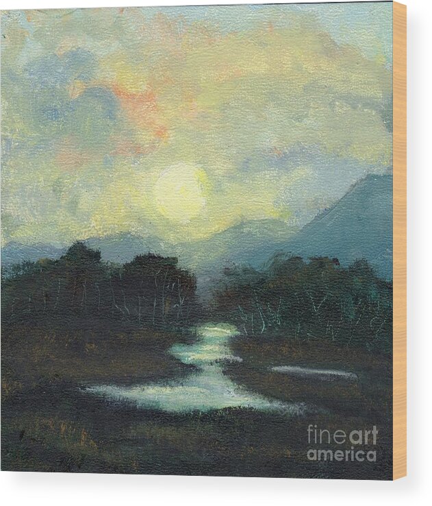 South America Wood Print featuring the painting Nicaragua Jungle Moon by Randy Sprout