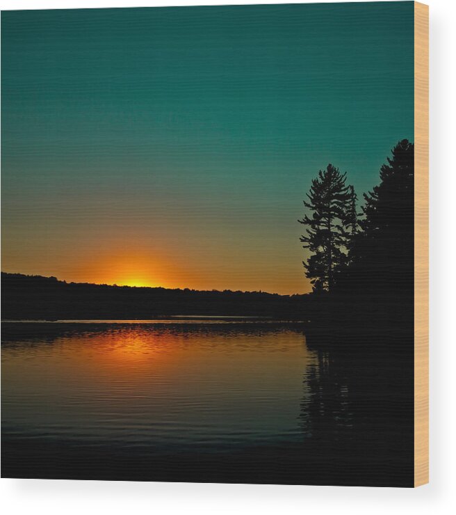 Nicks Lake Sunset Wood Print featuring the photograph Nicks Lake Sunset by David Patterson