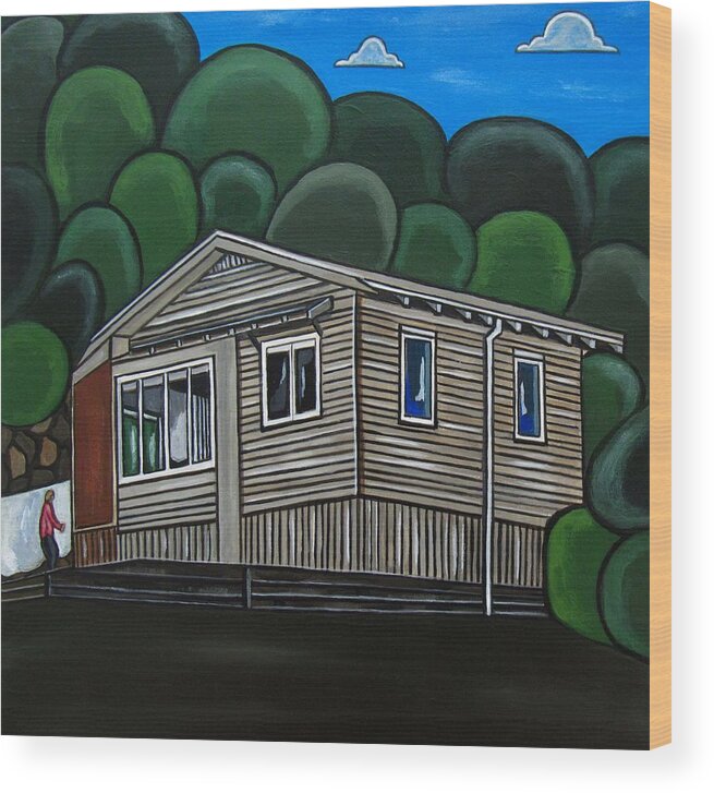 Seaside Cottage Paintings Wood Print featuring the painting No 46 by Sandra Marie Adams