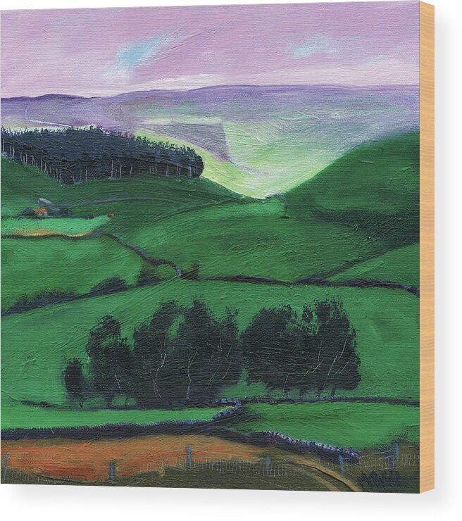 Scenic Wood Print featuring the painting North York Moors Copse by Neil McBride