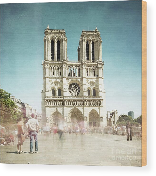 1x1 Wood Print featuring the photograph Notre Dame by Hannes Cmarits