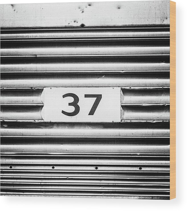 Terry D Photography Wood Print featuring the photograph Number 37 Metal Square by Terry DeLuco