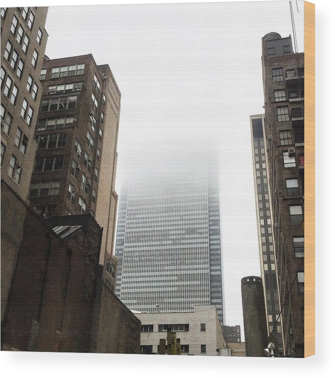 New York City Wood Print featuring the photograph NYC Foggy Day by Sophie Jung