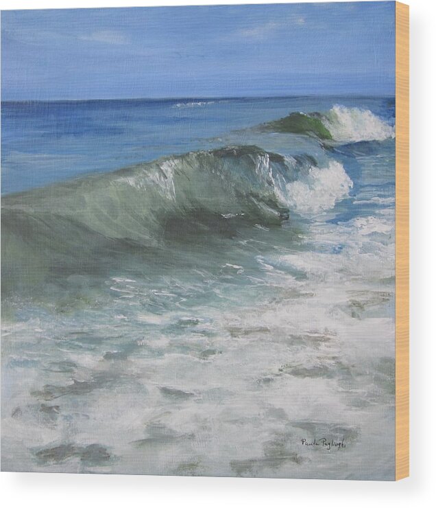 Ocean Wood Print featuring the painting Ocean Power by Paula Pagliughi