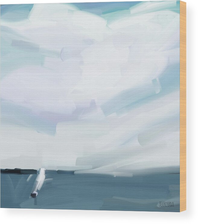 Seascape Wood Print featuring the painting Ocean View From Fire Island by Beverly Brown