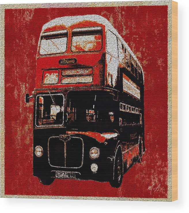 	He Big Red Bus Wood Print featuring the painting On The Bus by Mark Taylor