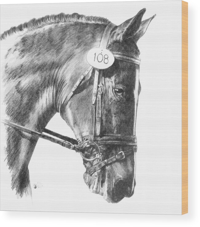 Horse Wood Print featuring the drawing Opaque by Barbara Keith