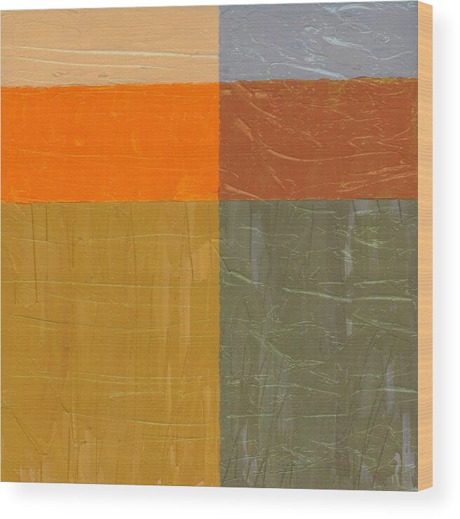 Paint Wood Print featuring the painting Orange and Grey by Michelle Calkins