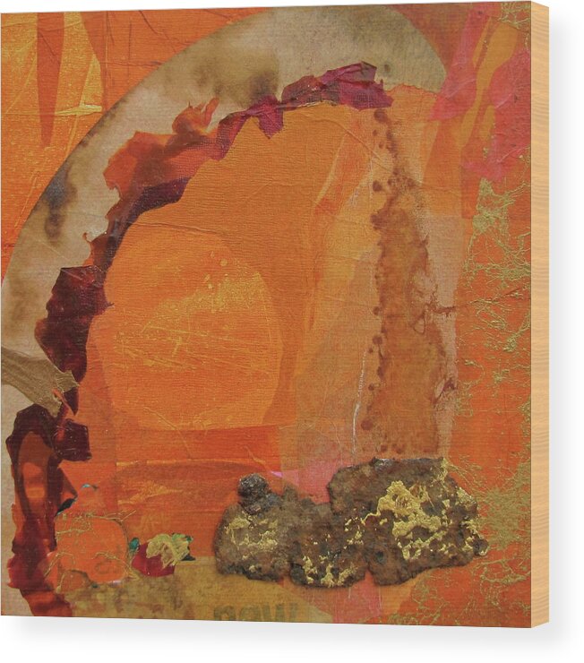 Orange Wood Print featuring the painting Orange Day by Carole Johnson