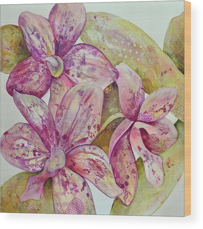 Petals Wood Print featuring the painting Orchid Envy by Shadia Derbyshire