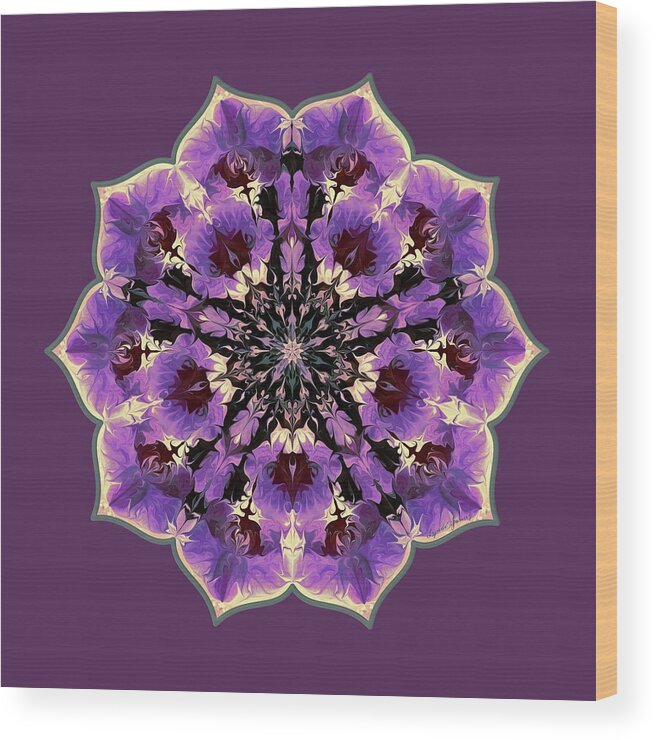 Mandala Wood Print featuring the digital art Orchid Lotus by Lynde Young