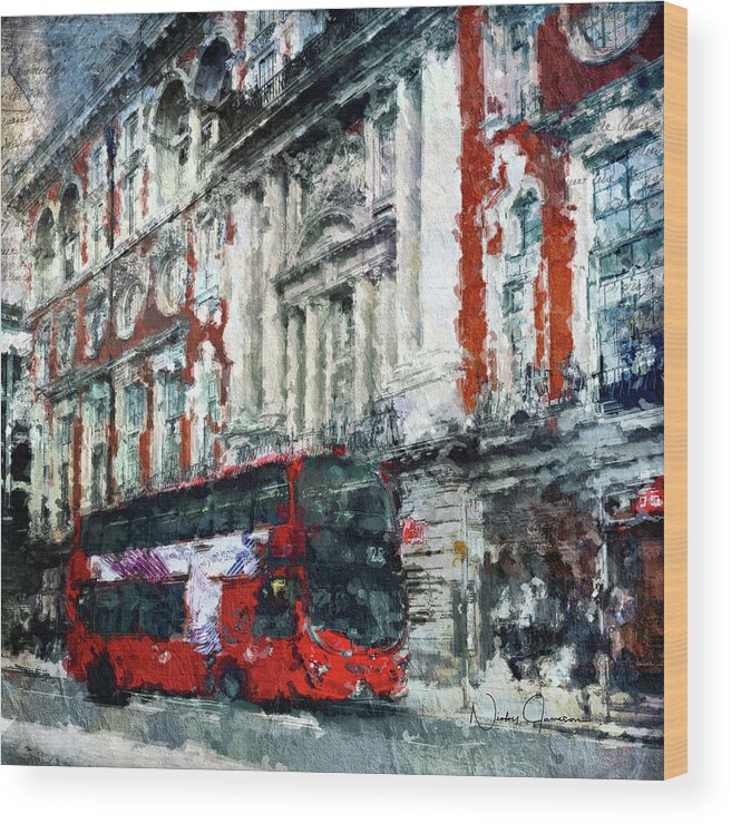 London Wood Print featuring the digital art Oxford Street by Nicky Jameson