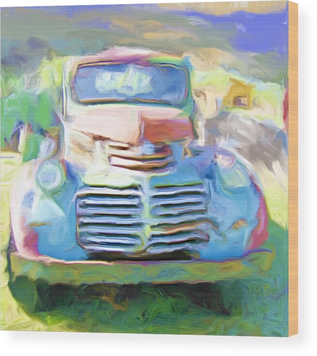 Truck Wood Print featuring the painting Painted by Lou Novick