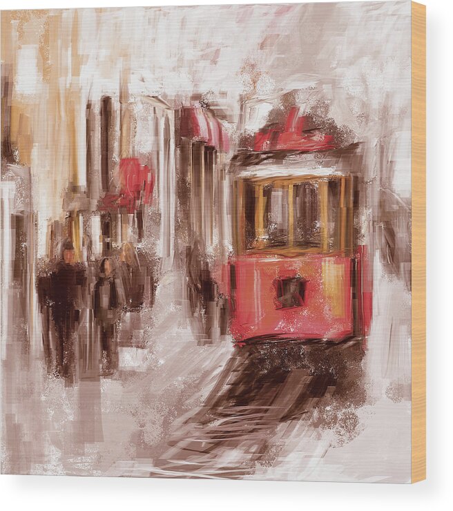 Istiklal Street Wood Print featuring the painting Painting 763 3 Istiklal Street by Mawra Tahreem