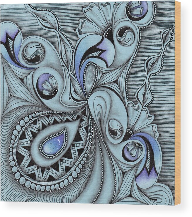 Paisley Wood Print featuring the drawing Paisley Power by Jan Steinle