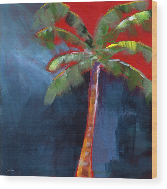 Palm Tree Wood Print featuring the painting Palm Tree- Art by Linda Woods by Linda Woods