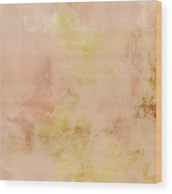 Peach Wood Print featuring the painting Peach Harvest- Abstract Art by Linda Woods. by Linda Woods