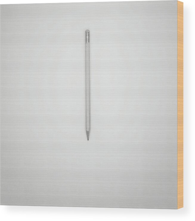 Pencil Wood Print featuring the photograph Pencil on a Blank Page by Scott Norris