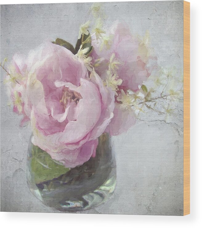 Floral Wood Print featuring the photograph Peony 2 by Karen Lynch