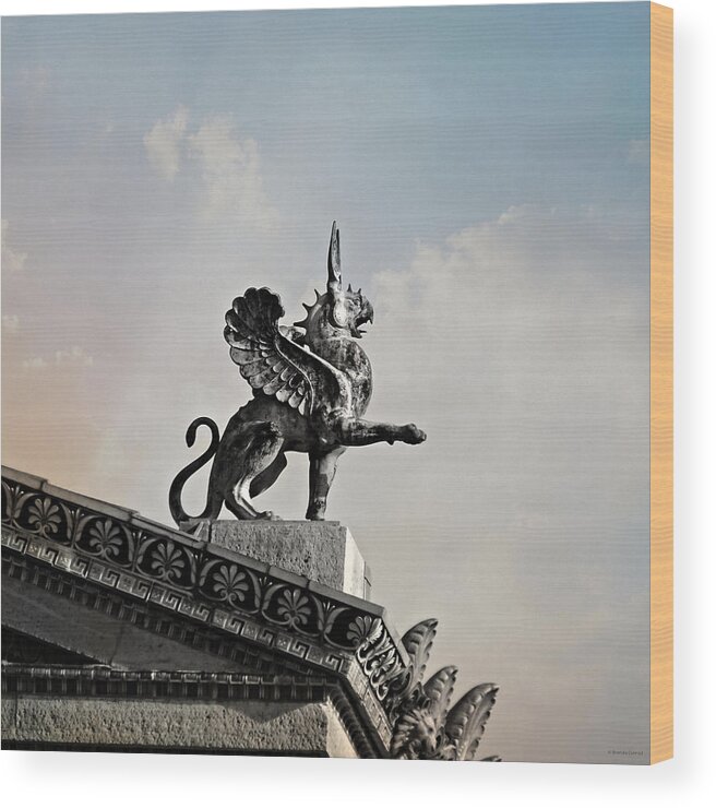 Philadelphia Griffin Wood Print featuring the photograph Philadelphia Griffin by Dark Whimsy