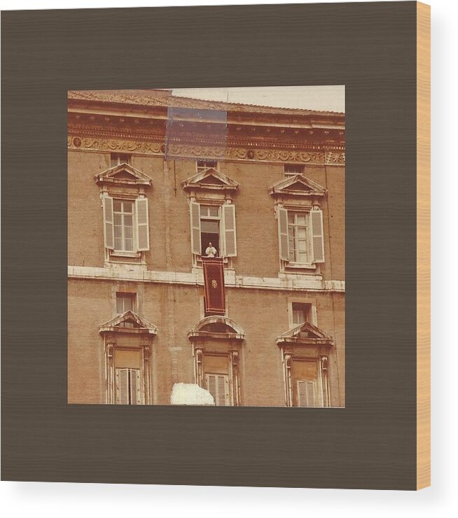 Pope Wood Print featuring the photograph Piazza San Pietro-popes Window by Jay Milo