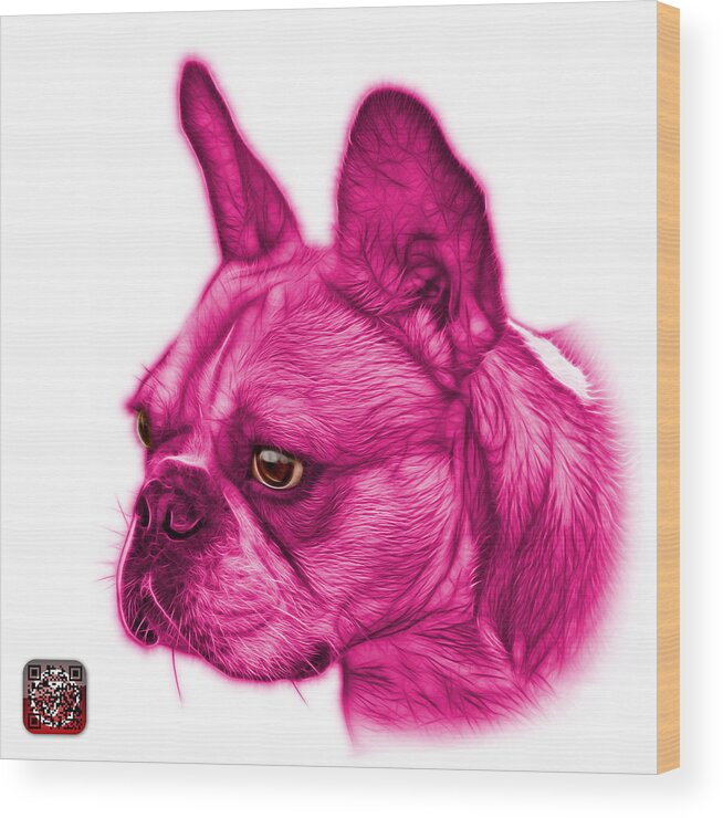French Bulldog Wood Print featuring the painting Pink French Bulldog Pop Art - 0755 WB by James Ahn