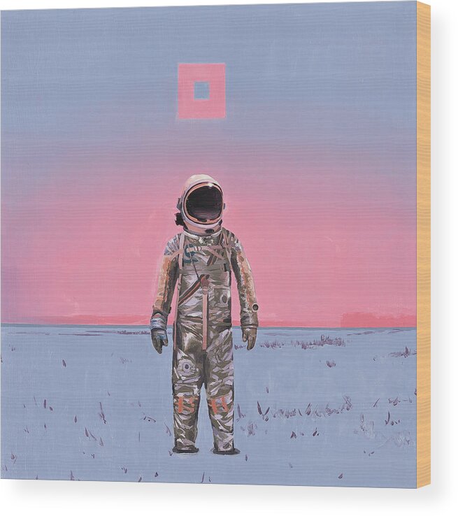 Space Wood Print featuring the painting Pink Square by Scott Listfield