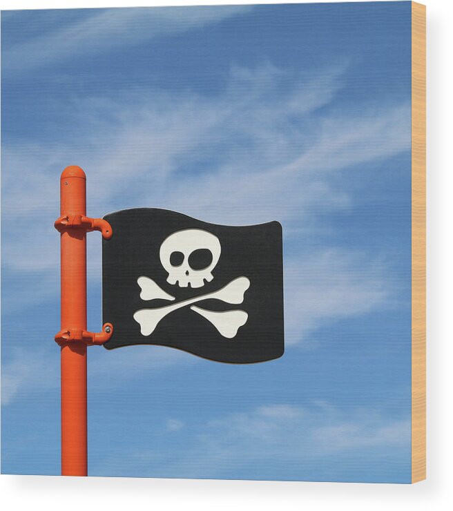 Pirates Wood Print featuring the photograph Pirate Skull and Cross Bones by Art Block Collections