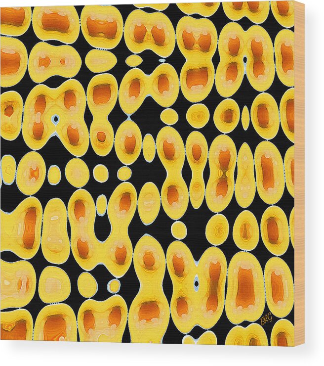 Abstract Egg Wood Print featuring the digital art Playing With Eggs by Ben and Raisa Gertsberg