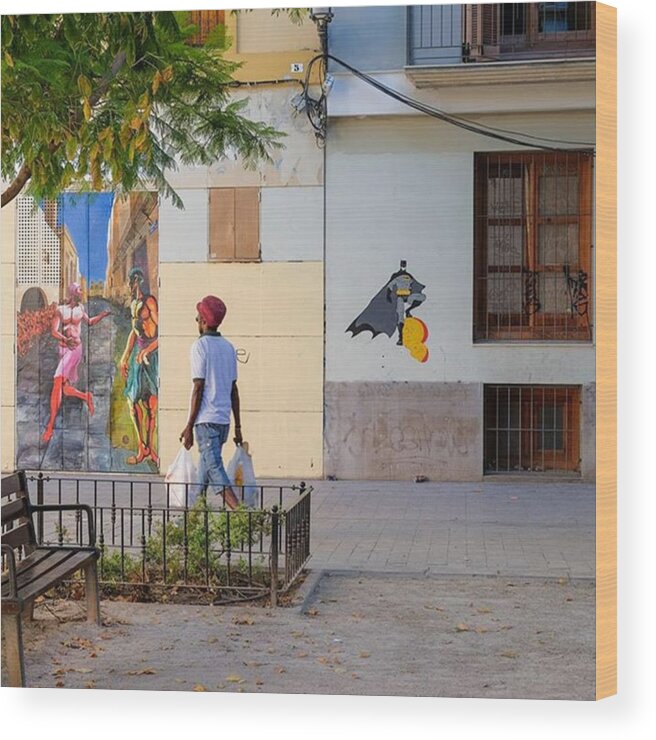 Streetart Wood Print featuring the photograph Plaza De Carme. Valencia by Marcelo Valente