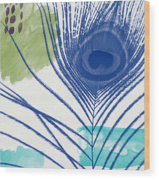 Peacock Wood Print featuring the painting Plumage 3- Art by Linda Woods by Linda Woods