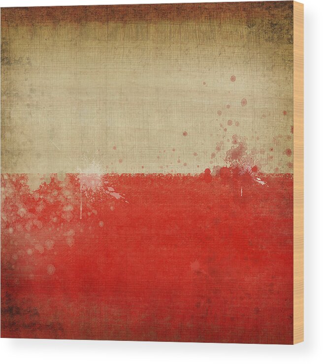 Chalk Wood Print featuring the photograph Poland flag by Setsiri Silapasuwanchai