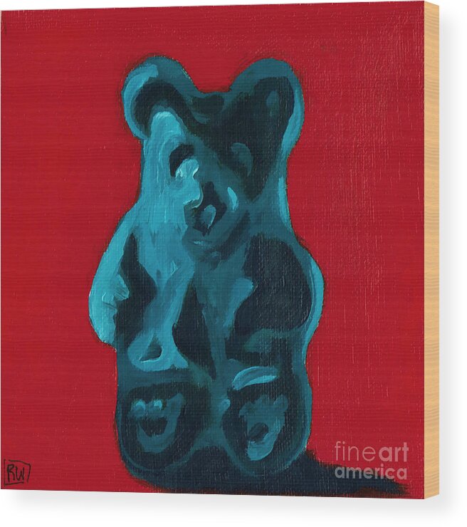Gummybear Wood Print featuring the painting Pop Art Gummy Bear by Robin Wiesneth
