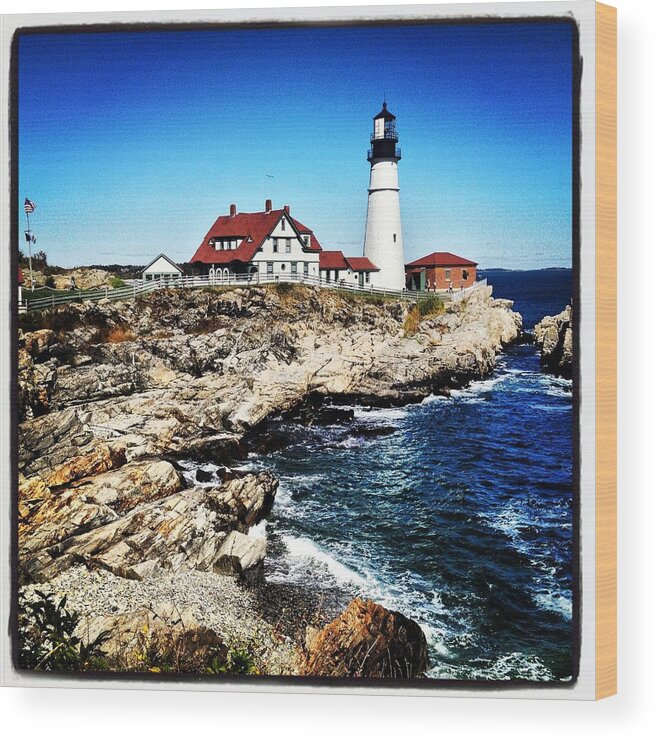 Portland Wood Print featuring the photograph Portland Lighthouse by Will Felix