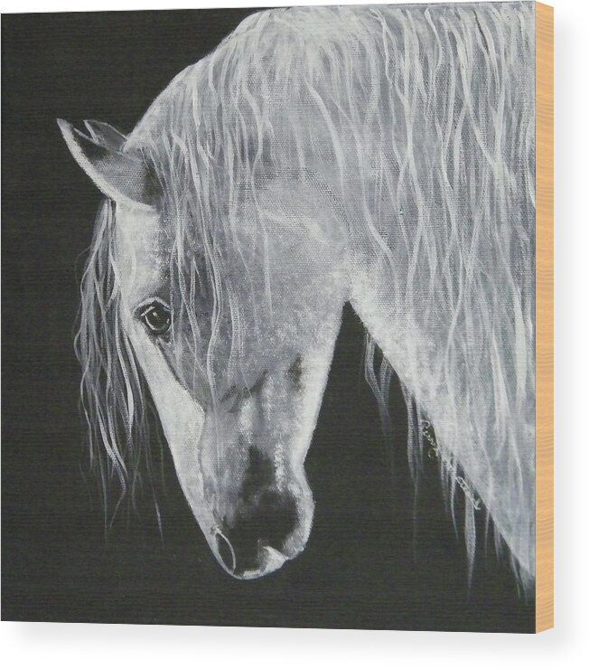 Animals Wood Print featuring the painting Power Horse by Terry Honstead