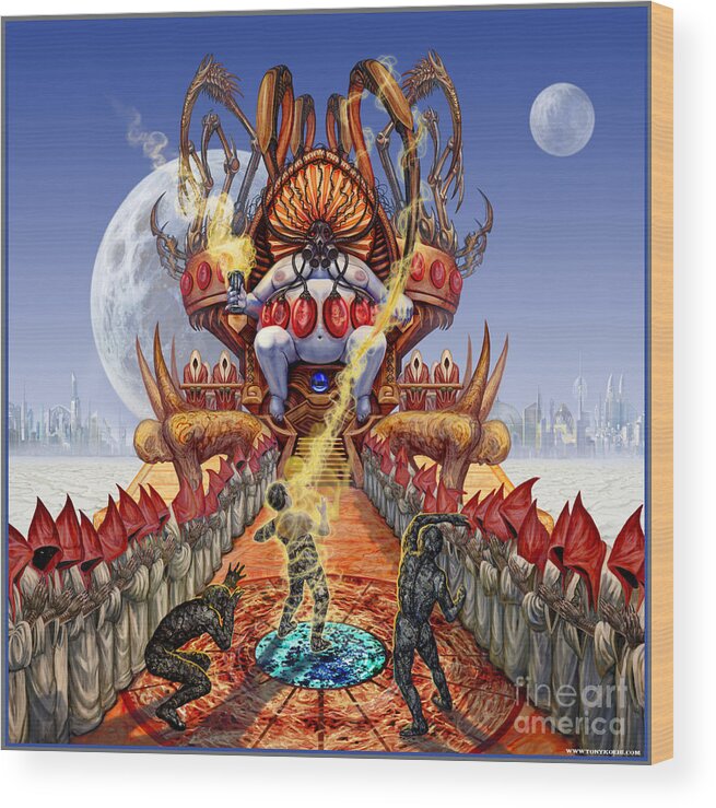 Fantasy Art Wood Print featuring the mixed media Powerless To Power by Tony Koehl