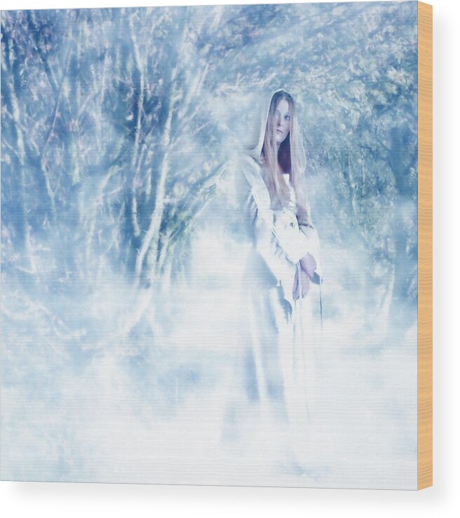 Woodland Wood Print featuring the photograph Priestess by John Edwards