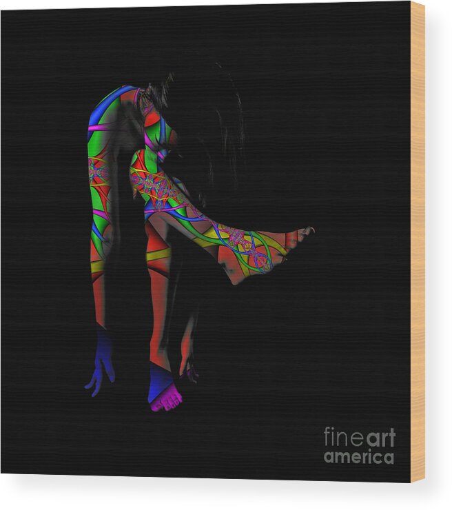 Body Paint Wood Print featuring the photograph Projected Body Paint 2094973A by Rolf Bertram
