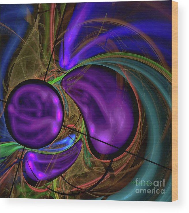 Fractal Wood Print featuring the digital art Purple Anyone by Deborah Benoit
