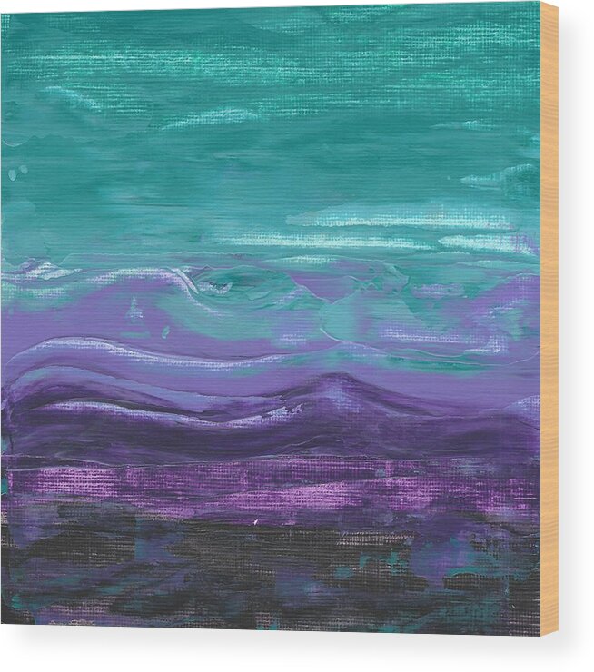 Waves Wood Print featuring the painting Purple majesty by Monica Martin